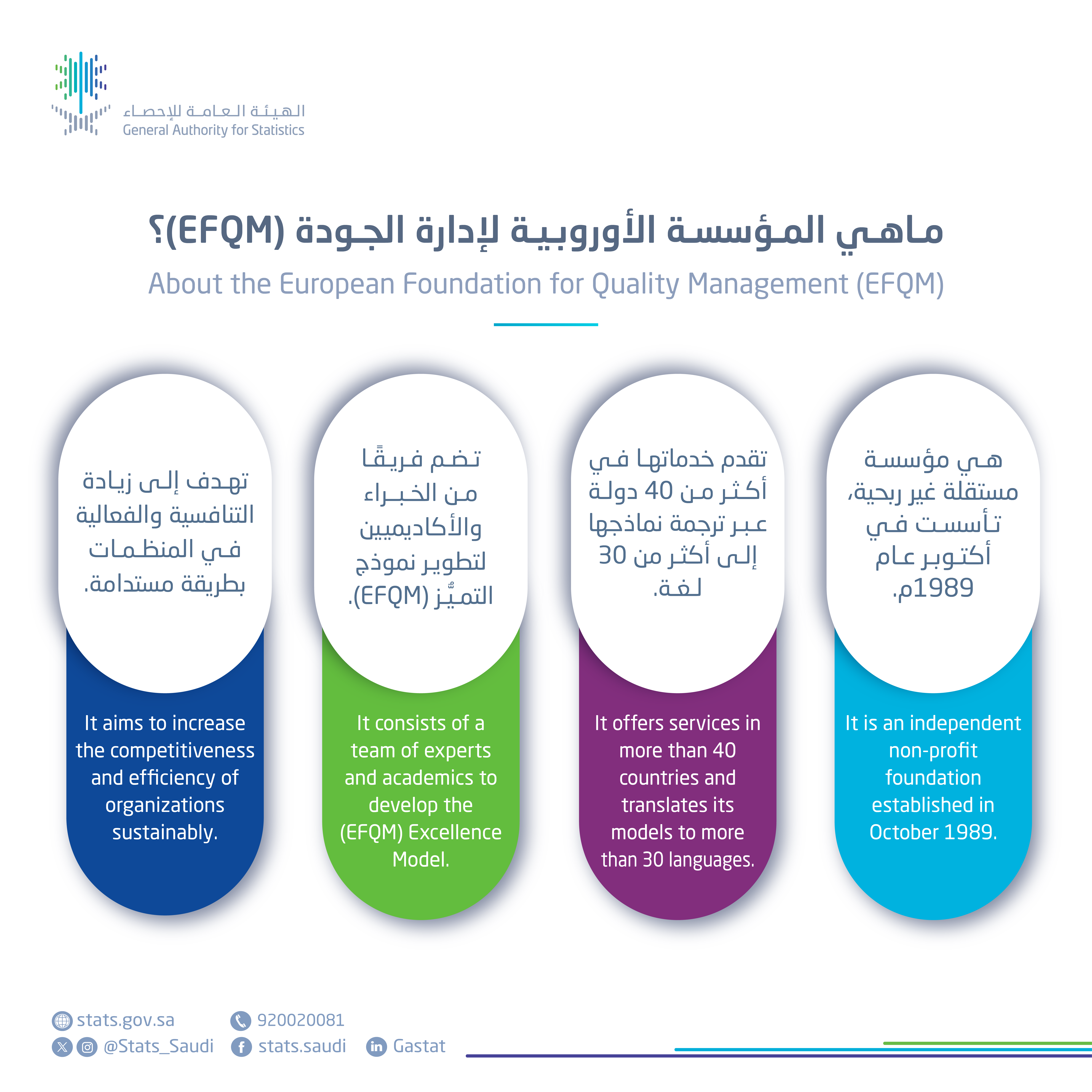 الهيئة العامة للإحصاء تحصل على شهادة التميز المؤسسي الأوربي (EFQM)